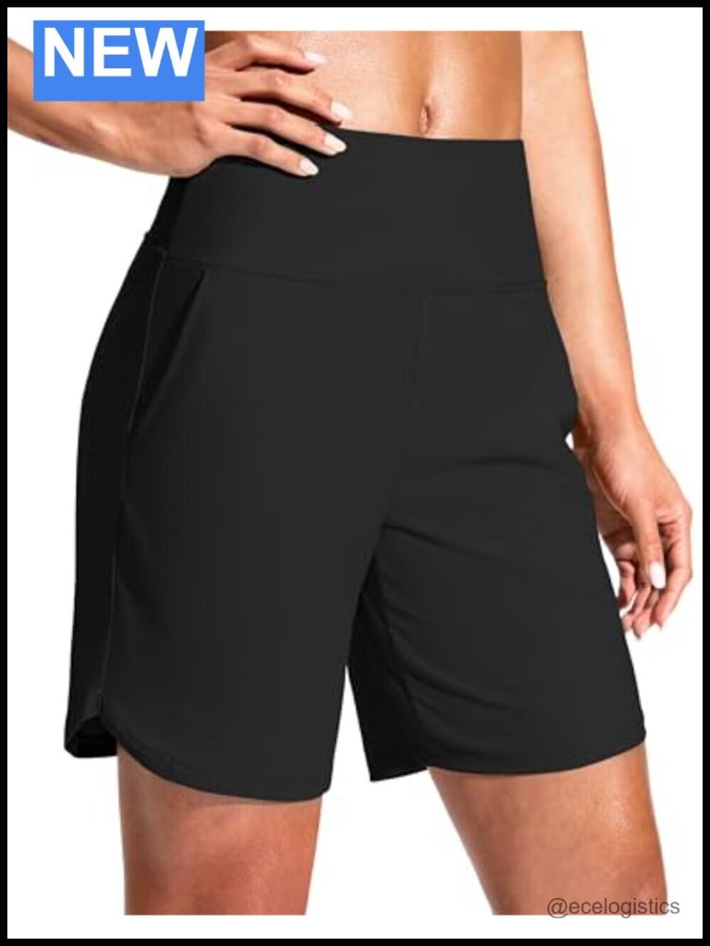 Women's Quick Dry UPF 50+ High Waisted Board Shorts with Pockets